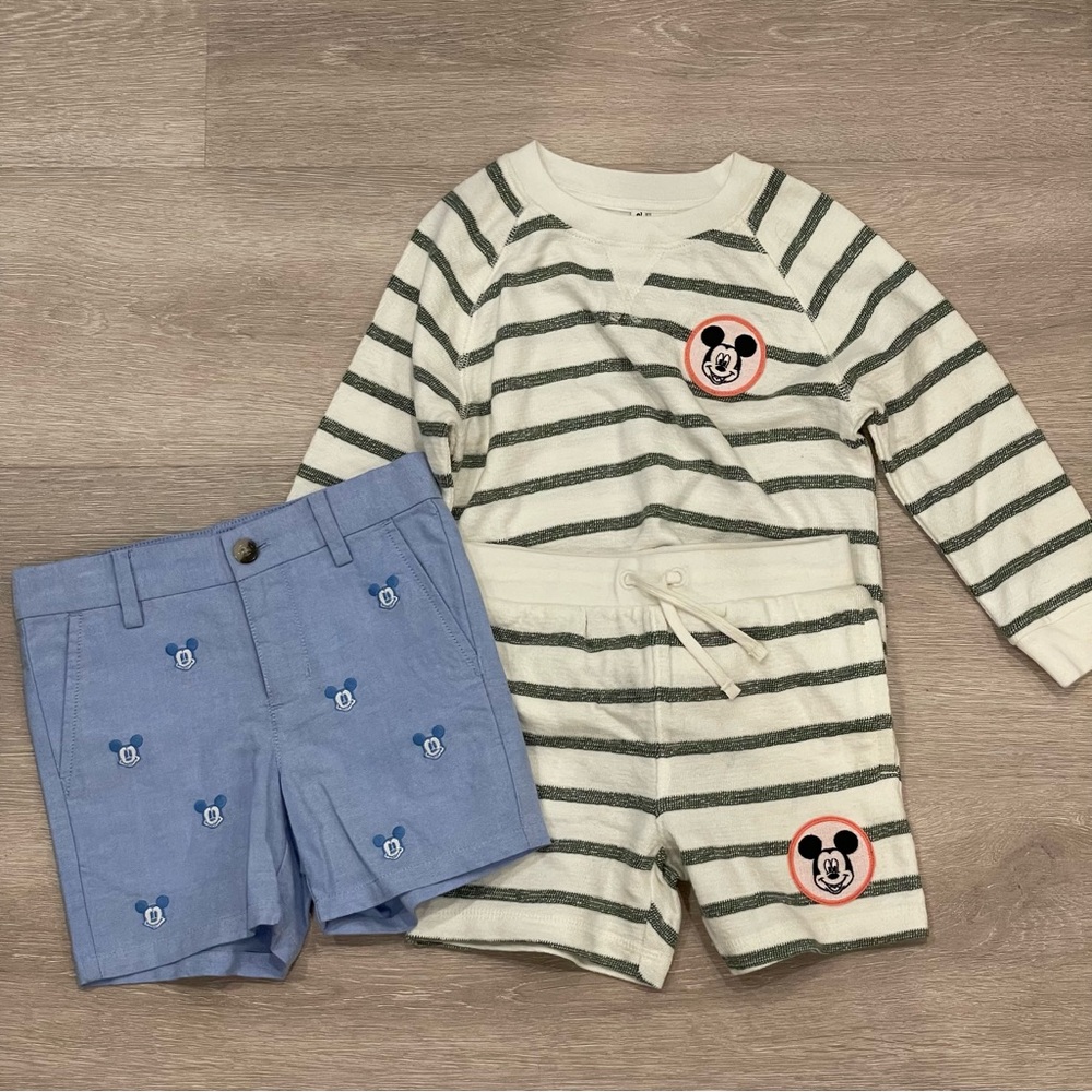 Janie and Jack Striped Set with Blue Shorts